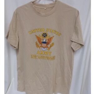 United States Army 250th Anniversary Graphic T-Shirt Tan Mens Small Military Tee